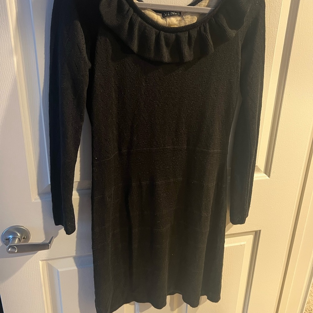 Venus black sweater dress